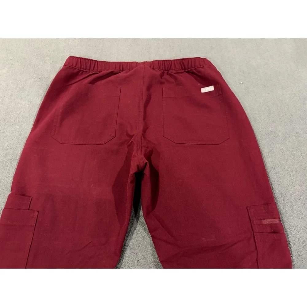 FIGS Technical Collection Cargo Scrub Pants Mens XS/S Red Drawstring Stretch